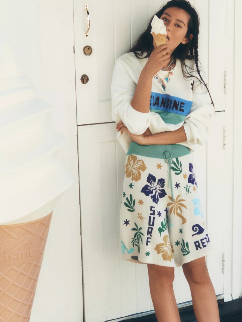 Anthropologie Celandine Knit Jacquard Bermuda Shorts *SURF RETREAT NWT